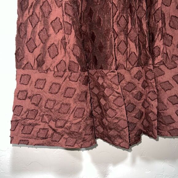 Maeve Diamond-Cut Skirt Size 8 Brown Midi ANTHROPOLOGIE - Picture 3 of 7